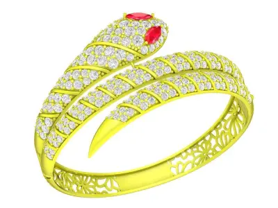 6480 Luxury Snake Diamond Women Bangle 3D print model