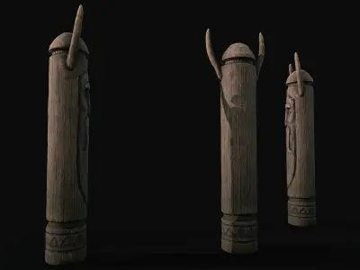 Totem wood 2 pbr 4k Low-poly 3D model Low-poly 3D model