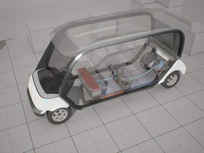 Machine Parts - Golf Cart Low-poly 3D model