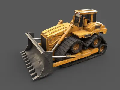 Bulldozer Low-poly 3D model by acuario-studios-info