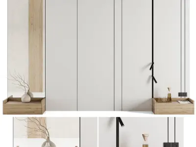 Headboard Wall Panel Composition 03 3D model