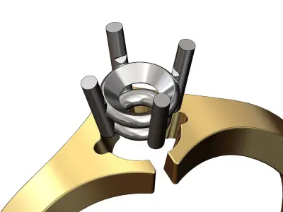 5mm diamond 2 tone solitaire ring US sizes 5to9  3D print model