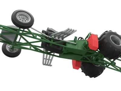 Vintage Pulling Funny car Base Scale 1 to 25 3D print model