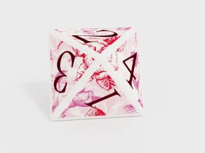 Rose pattern dice set Low-poly 3D model