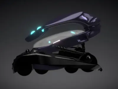 SpaceCar futuristic robot with lights Free 3D model