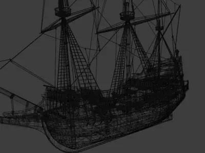 Ship-in-bottle ship in bottle 3D model