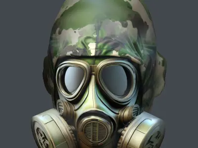 Helmet 3d model military combat Military Low-poly Low-poly 3D model 76