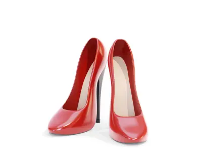 Red High Heels 3D model