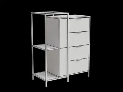 Modern Hybrid Shelf And Accent Chest Low-poly 3D model