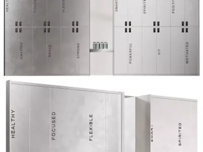 Gym Lockers Set With Smart Lock 3D model