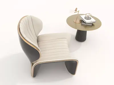 Modern Coffee Table and Armchair Set 37 3D model