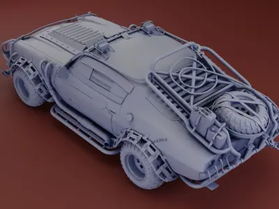 Post Apocalyptic 1970 Chevrolet Camaro Mid-Poly 3D model Low-poly 3D model
