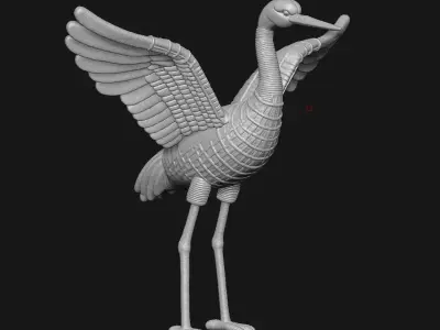 Red-crowned Crane 3D print model
