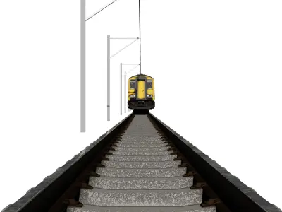 Electric Train Animated 3D Model Low-poly 3D model