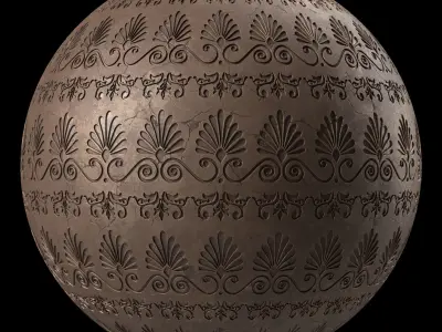 Metal Materials 14- Ornament Metal panels Pbr 4k Seamless Low-poly 3D model