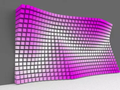 Parametric Magenta and White Colored Wall Decoration  3D model