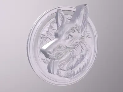 German Shepherd 1 basrelief for 3D printing 3D print model