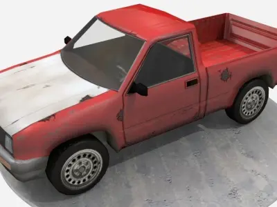 Pick up truck  Low-poly 3D model