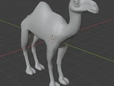Rigged low poly camel Low-poly 3D model