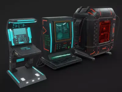 SciFi Terminals 26 Low-poly 3D model