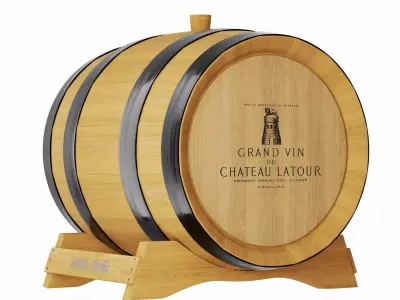 Wooden Barrel 3D model