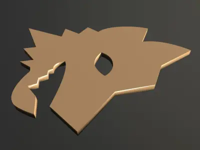 AS Roma - wolf logo Free 3D print model