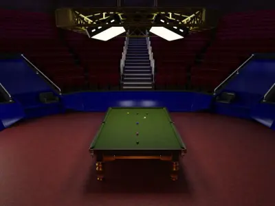 Low Poly Theater Hall 3D Model   Low-poly 3D model