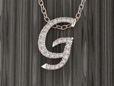 Jewelry Alphabet Pendant G 3D print model