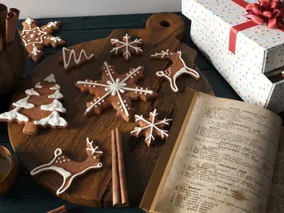 Cooking Christmas Gingerbread Cookies 3D model