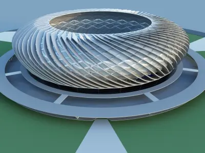 Stadium09 soccer stadium with circular shape 3D model