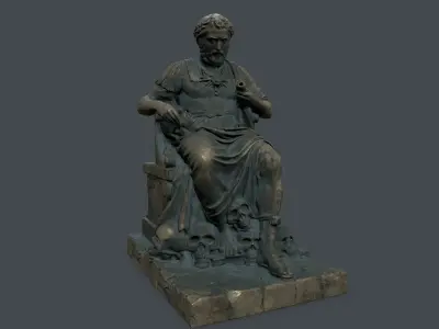 Man Statue  Low-poly 3D model