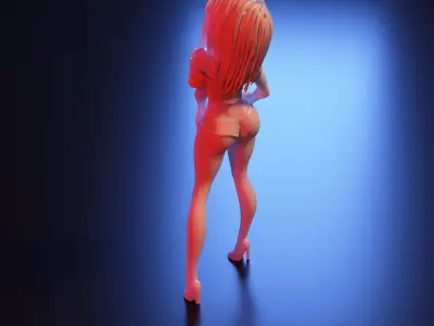 Anime woman in bikini 3D print model