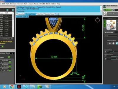 Luxury Emerald Diamond Cocktail Ring for Women  1150 3D print model