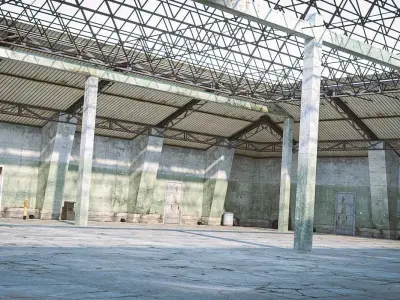 old warehouse Low-poly 3D model