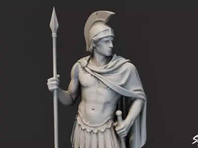 Ares Statue  Low-poly 3D model