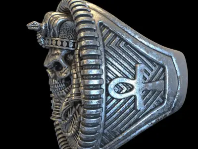  skull ring jewelry Egyptian vol1 3D print model