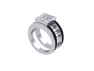 Princess Art Deco Ring 3D print model