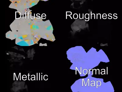 Iridescent Diamond Gem model pack Low-poly 3D model