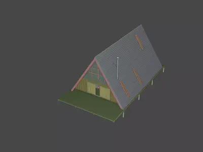 house Low-poly 3D model 7