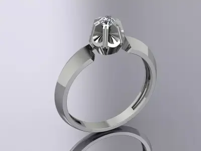 Jewelry Ring Gold Diamond 3D print model