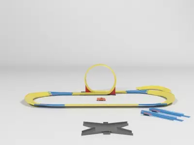 circuit race toy Low-poly 3D model