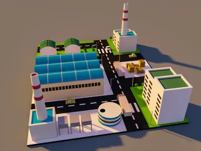 Low Poly factory- Low Poly Assets Low-poly 3D model Low-poly 3D model
