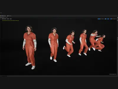 Woman - Prisoner - Modular - Rigged Low-poly 3D model