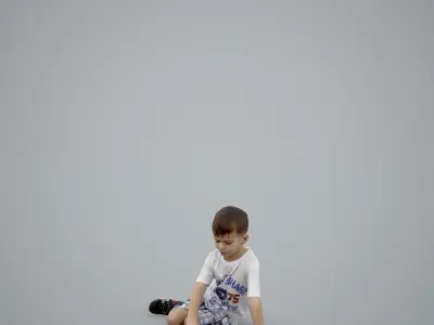Sitting Boy  Playing with Toy Car CBoy0001-HD2-O01P01-S 3D model