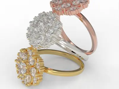 Cluster ring 3D print model