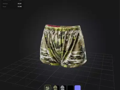 Camo Shorts PBR 4k Low-poly 3D model