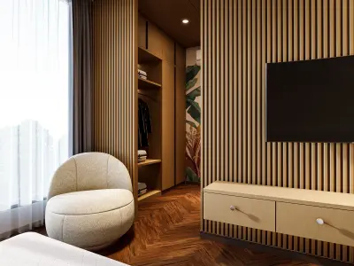 Bedroom Hotel Villa Scene Blender - fbx - obj 3D model