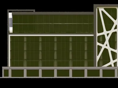 03 Modern Glass Building with voronoi geoform 3D model