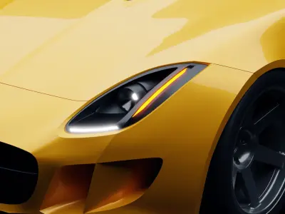 2016 Jaguar F-Type Coupe Low-poly 3D model