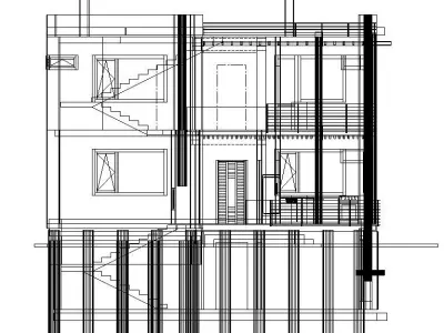 two-storey apartment house Low-poly 3D model